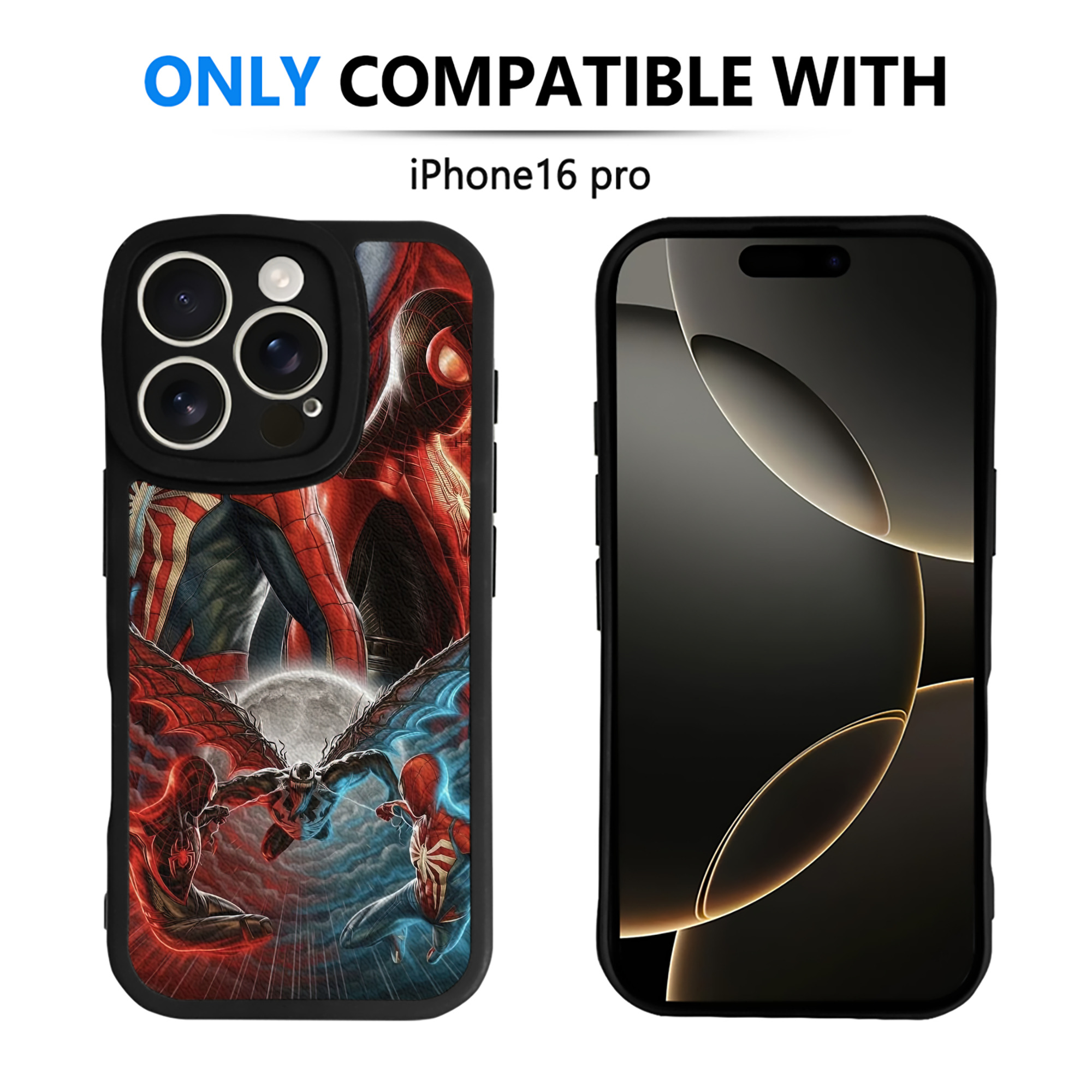 （画像用） Spider Man スパイダーマン 【iPhone 16シリーズ対応】シリコンスマホケース（レザー調） 材質：シリコン
